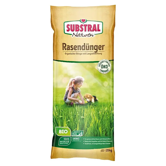 Naturen Bio Gnojivo za travnjake - 10 kg, Sadržaj je dovoljan za: 500 m² - Pogled sprijeda