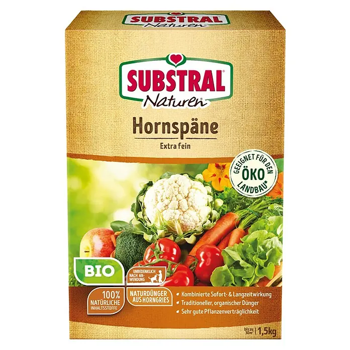 Substral Naturen Bio brašno od rogova - 1,5 kg, Sadržaj je dovoljan za: 30 m² - Pogled sprijeda