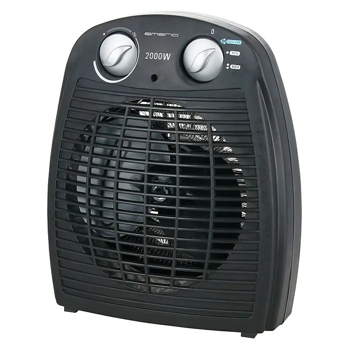 Emerio Heizlüfter FH-106737.2 - 2.000 W, Schwarz - Diagonale Ansicht