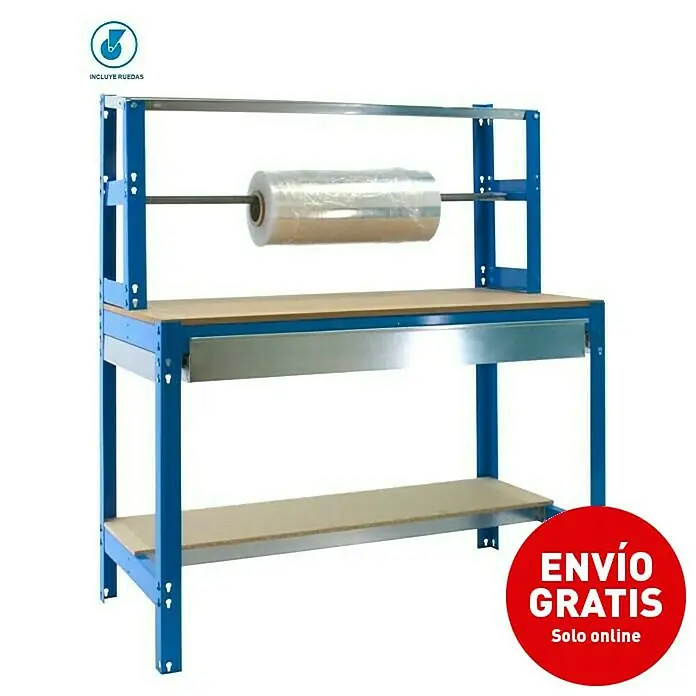 Simonrack Simonwork Banco de trabajo BT4 Box Mobile - L x An x Al: 76 x 121 x 144,5 cm, Capacidad de carga: 280 kg, Azul - Vista angular