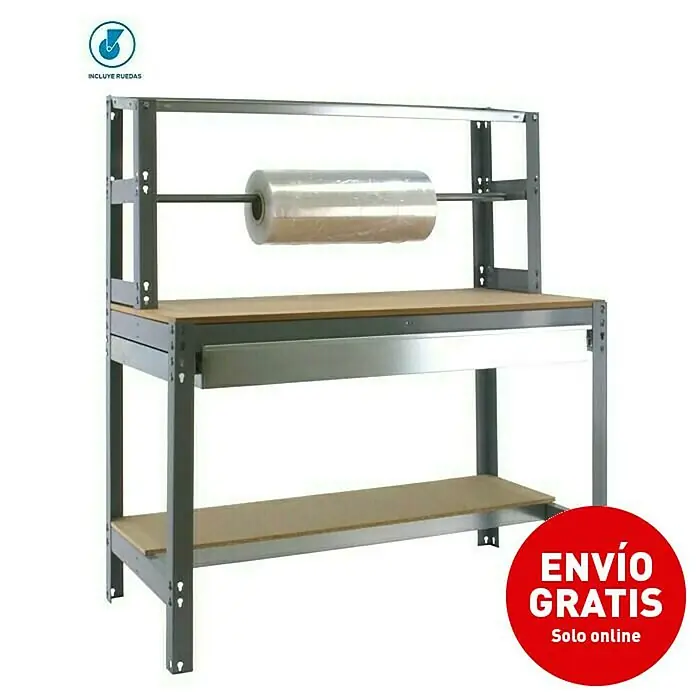 Simonrack Simonwork Banco de trabajo BT4 Box Mobile - L x An x Al: 76 x 121 x 144,5 cm, Capacidad de carga: 280 kg, Gris - Vista angular