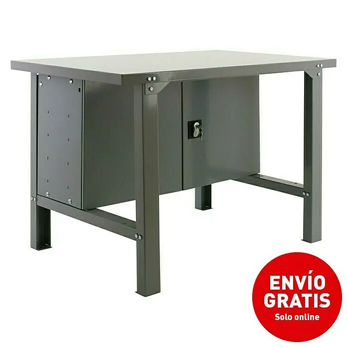 Simonrack Simonwork Banco de trabajo BT6 Metalic Locker - L x An x Al: 73 x 180 x 83 cm, Capacidad de carga: 800 kg, Gris - Vista angular