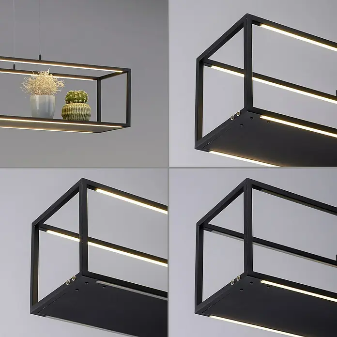 Paul Neuhaus Pendelleuchte - 42 W, L x B x H: 105 x 20 x 120 cm, Schwarz - Detailaufnahme