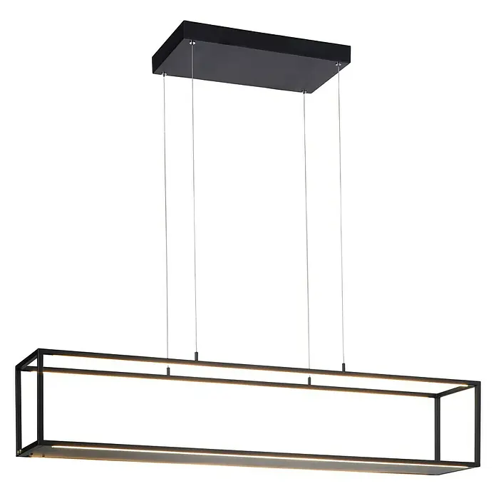 Paul Neuhaus Pendelleuchte - 42 W, L x B x H: 105 x 20 x 120 cm, Schwarz - Diagonale Ansicht