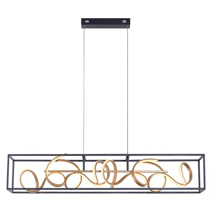 Paul Neuhaus LED-Pendelleuchte - 45 W, L x B x H: 110 x 20 x 120 cm, Schwarz, Tageslichtweiß - Vorderansicht