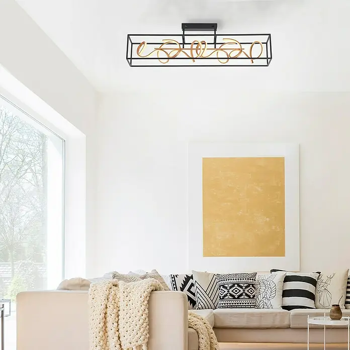 Paul Neuhaus LED-Deckenleuchte - 46 W, L x B x H: 110 x 20 x 31,5 cm, Schwarz, Tageslichtweiß - Stimmungsaufnahme