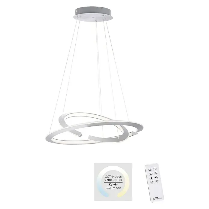 Paul Neuhaus LED-Pendelleuchte - 59 W, L x B x H: 71,5 x 71,5 x 40 cm, Stahl, Sonstige - Vorderansicht