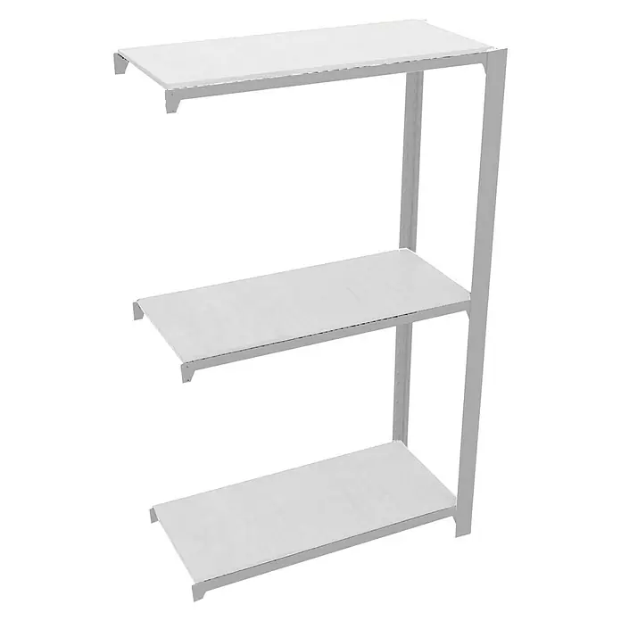 Simonrack Simonoffice Aktenregal Anbauelement - L x B x H: 30 x 90 x 100 cm, Traglast: 200 kg/Boden, Anzahl Böden: 3 Stk., Grau - Diagonale Ansicht