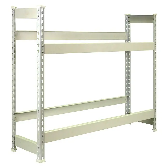 Simonrack Simonbottle Metall-Getränkekistenregal Bottleclick - L x B x H: 30 x 100 x 100 cm, Traglast: 100 kg/Boden, Anzahl Böden: 3 Stk., Weiß - Diagonale Ansicht
