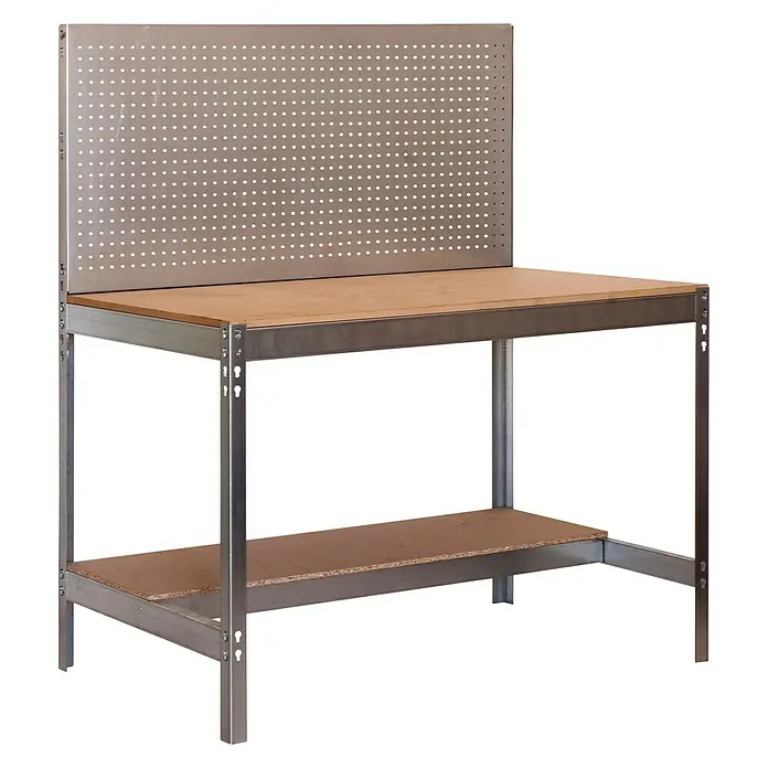 Simonrack Simonwork Banco de trabajo BT2 - L x An x Al: 61 x 121 x 144,5 cm, Número de cajones: 0 ud., Galvanizado - Vista angular