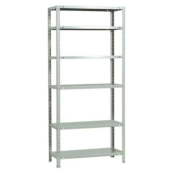 Simonrack Simonclassic Metallregal Advantage - L x B x H: 40 x 90 x 200 cm, Traglast: 75 kg/Boden, Anzahl Böden: 6 Stk., Schrauben, Weiß - Diagonale Ansicht
