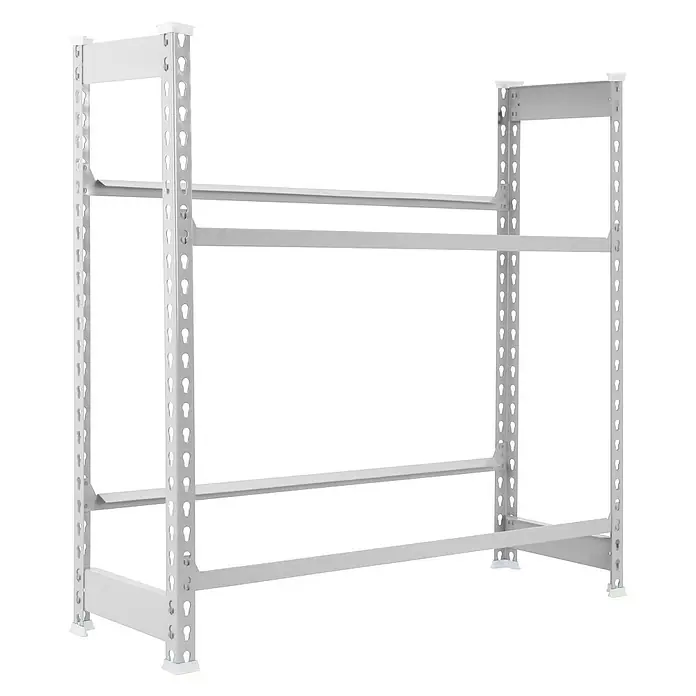 Simonrack Simonbottle Metall-Getränkekistenregal Bottleclick - L x B x H: 30 x 80 x 100 cm, Traglast: 100 kg/Boden, Anzahl Böden: 3 Stk., Weiß - Diagonale Ansicht