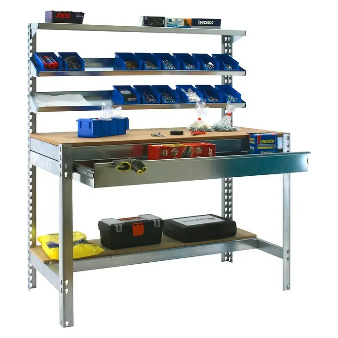 Simonrack Simonwork Banco de trabajo BT1 Box - L x An x Al: 61 x 121 x 144,5 cm, Número de cajones: 1 ud., Galvanizado - Producto en uso