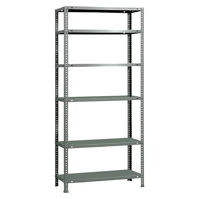 Simonrack Simonclassic Metallregal Advantage - L x B x H: 30 x 90 x 200 cm, Traglast: 75 kg/Boden, Anzahl Böden: 6 Stk., Schrauben, Grau - Diagonale Ansicht