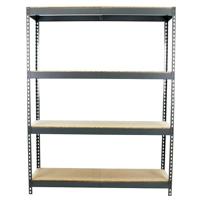Simonrack Ecoforte Metall-Schwerlastregal - L x B x H: 60 x 120 x 200 cm, Traglast: 400 kg/Boden, Anzahl Böden: 4 Stk., Grau - Vorderansicht