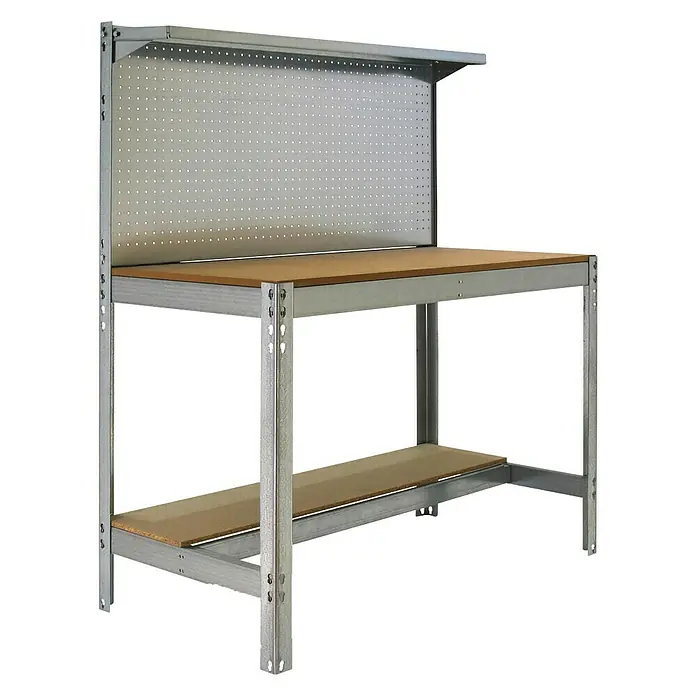Simonrack Simonwork Banco de trabajo BT3 - L x An x Al: 61 x 91 x 144,5 cm, Número de cajones: 0 ud., Galvanizado - Vista angular