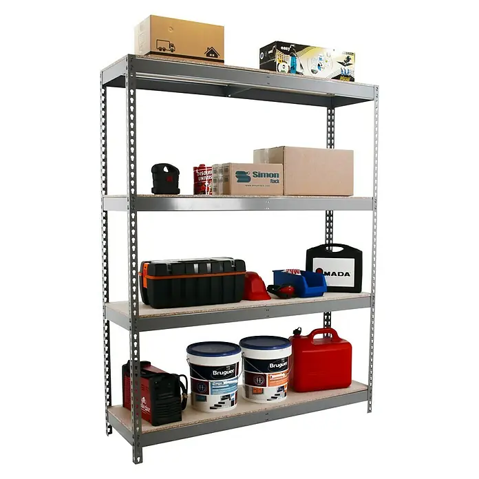 Simonrack Ecoforte Metall-Schwerlastregal - L x B x H: 60 x 120 x 200 cm, Traglast: 400 kg/Boden, Anzahl Böden: 4 Stk., Grau - Anwendungsbeispiel