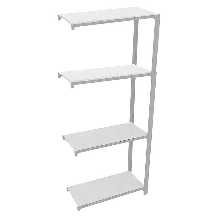 Simonrack Simonoffice Aktenregal Anbauelement - L x B x H: 30 x 90 x 150 cm, Traglast: 200 kg/Boden, Anzahl Böden: 4 Stk., Grau - Diagonale Ansicht