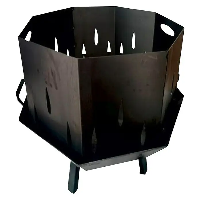 Povišeni obrub ložišta za vatru - Željezo, Ø x V: 50 x 30 cm - Dijagonalni pogled