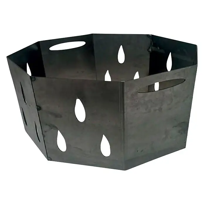 Povišeni obrub ložišta za vatru - Željezo, Ø x V: 90 x 31 cm - Dijagonalni pogled