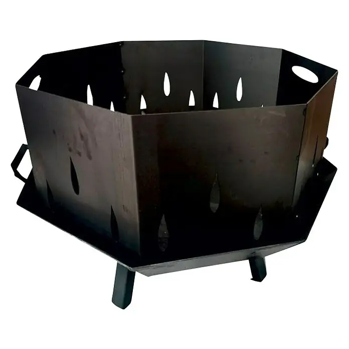 Povišeni obrub ložišta za vatru - Željezo, Ø x V: 90 x 31 cm - Dijagonalni pogled