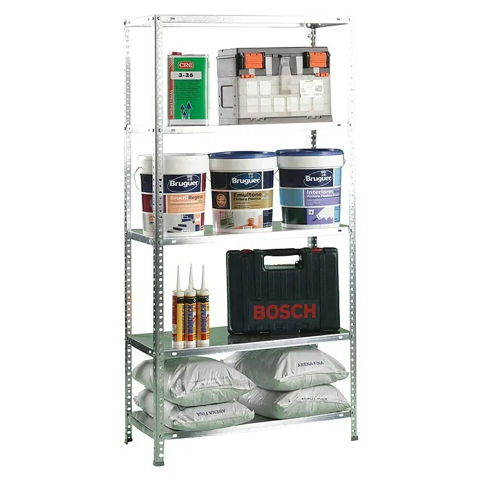 Simonrack Simonclassic Metallregal Advantage Plus - L x B x H: 40 x 100 x 200 cm, Traglast: 75 kg/Boden, Anzahl Böden: 5 Stk., Schrauben, Silber - Anwendungsbeispiel