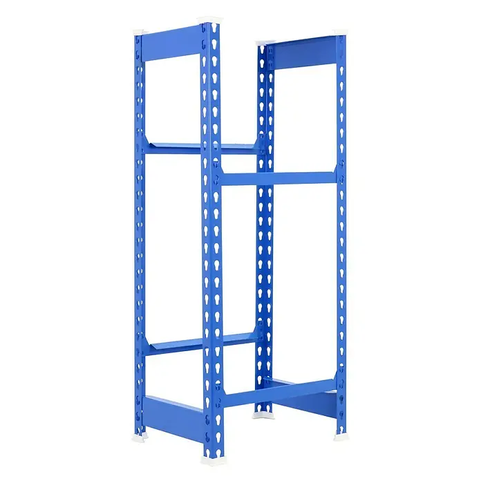 Simonrack Simonbottle Metall-Getränkekistenregal Bottleclick - L x B x H: 30 x 40 x 100 cm, Traglast: 100 kg/Boden, Anzahl Böden: 3 Stk., Weiß - Diagonale Ansicht