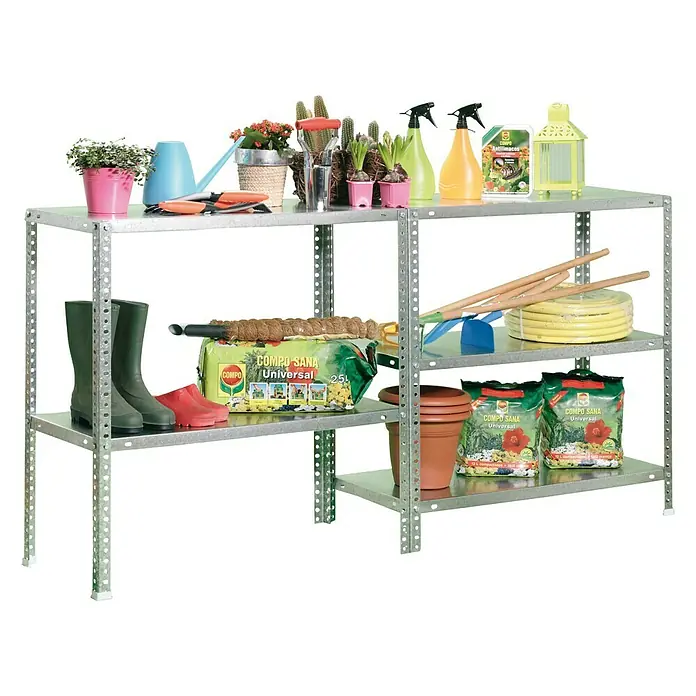 Simonrack Comfort Metallregal - L x B x H: 30 x 90 x 180 cm, Traglast: 100 kg/Boden, Anzahl Böden: 5 Stk., Schrauben, Silber - Anwendungsbeispiel