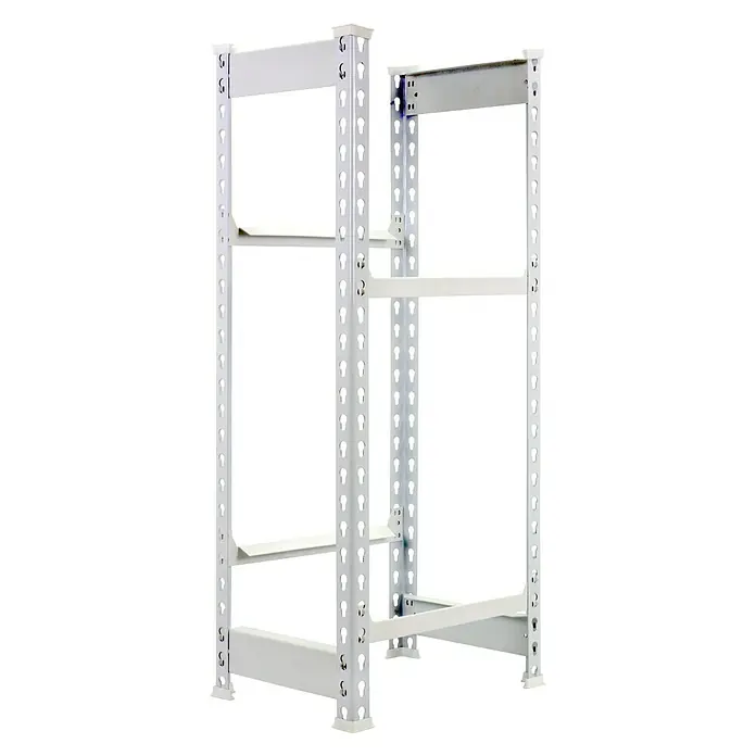 Simonrack Simonbottle Metall-Getränkekistenregal Bottleclick - L x B x H: 30 x 40 x 100 cm, Traglast: 100 kg/Boden, Anzahl Böden: 3 Stk., Weiß - Diagonale Ansicht
