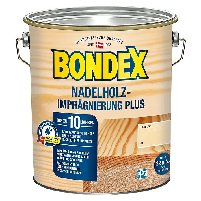 Bondex Imprägnierung Nadelholz-Imprägnierung Plus - Farblos, 4 l - Vorderansicht
