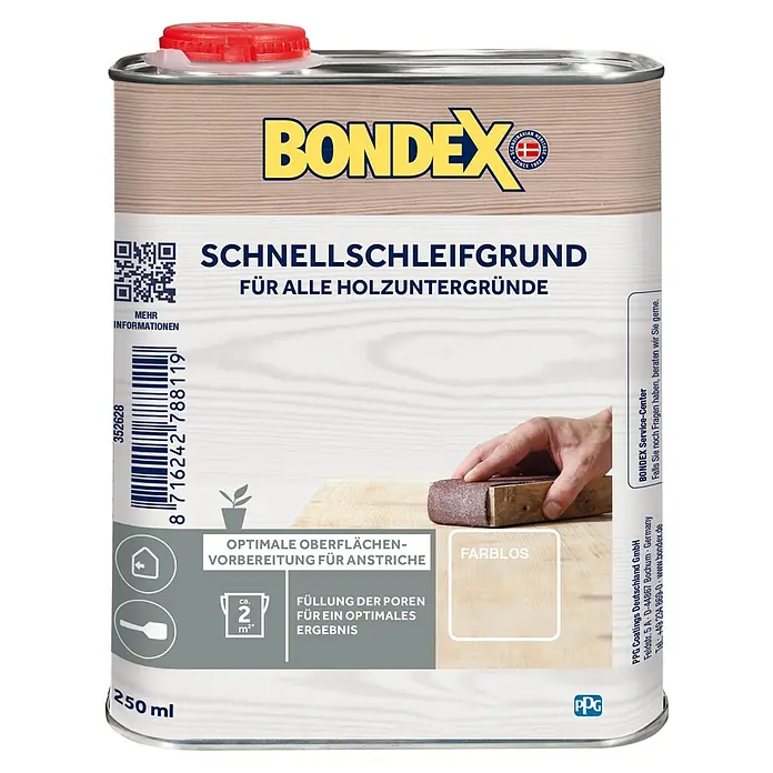 Bondex Temeljni premaz za brzo brušenje - Bezbojno, 750 ml - Pogled sprijeda