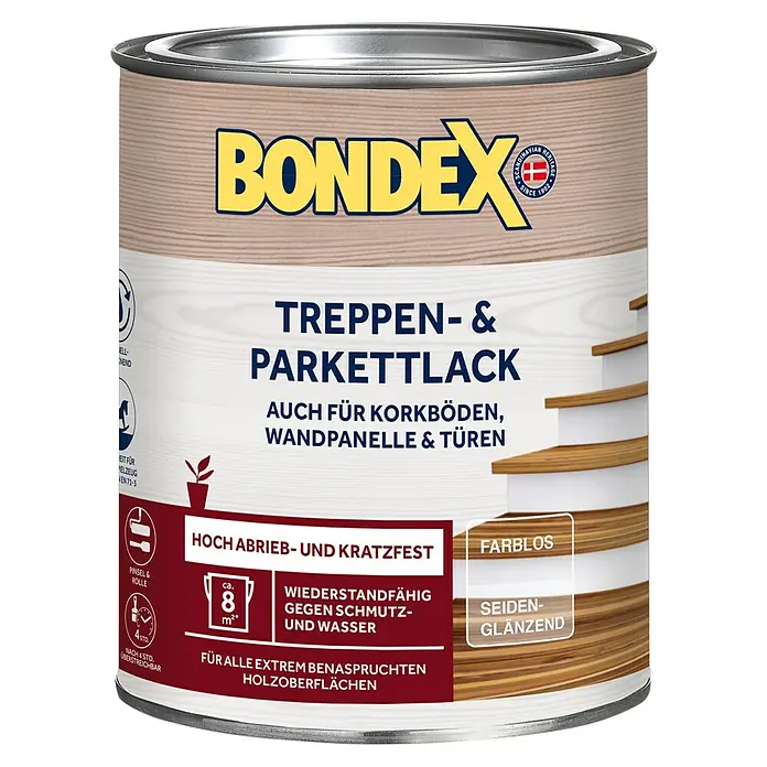 Bondex Treppen- & Parkettlack - Farblos, Seidenglänzend, 750 ml - Vorderansicht