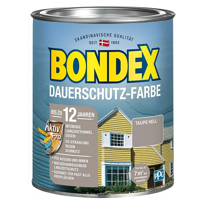 Bondex Dauerschutzfarbe - Taupe, 750 ml - Vorderansicht