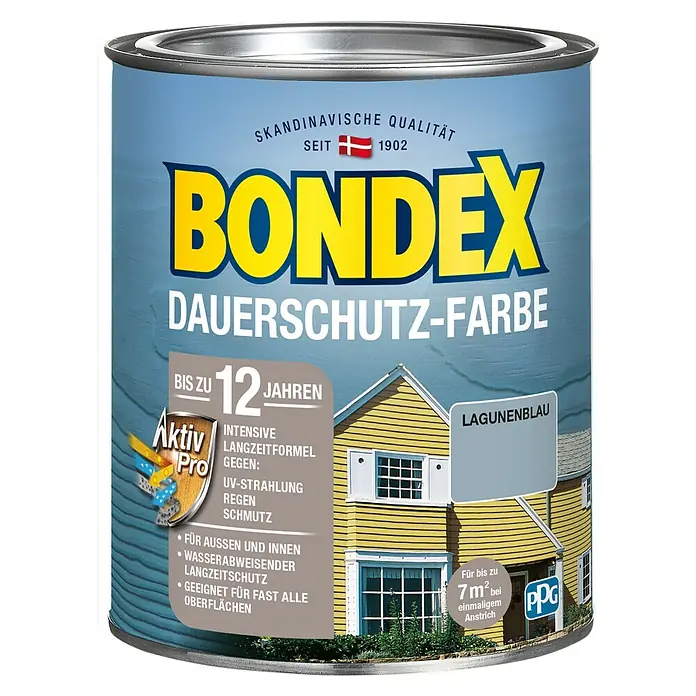 Bondex Dauerschutzfarbe - Lagunenblau, 750 ml - Vorderansicht