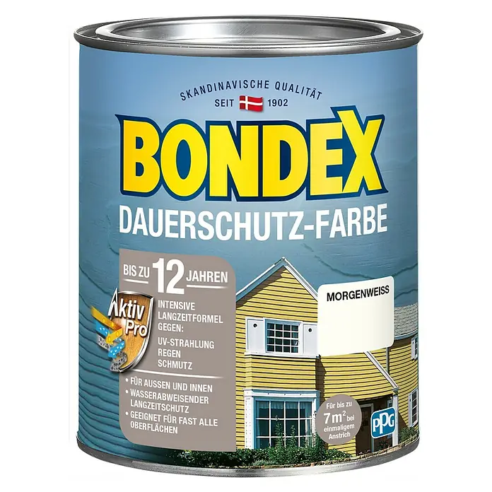 Bondex Dauerschutzfarbe - Morgenweiß, 750 ml - Vorderansicht