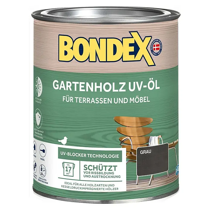 Bondex UV-Schutz-Öl - Grau, 750 ml, Matt - Vorderansicht