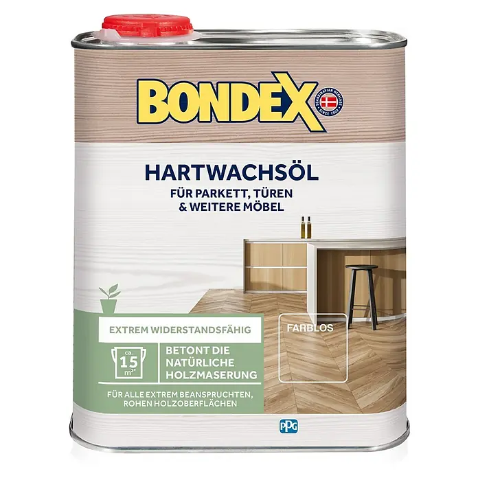 Bondex Hartwachsöl - Farblos, 750 ml, Seidenglänzend - Vorderansicht
