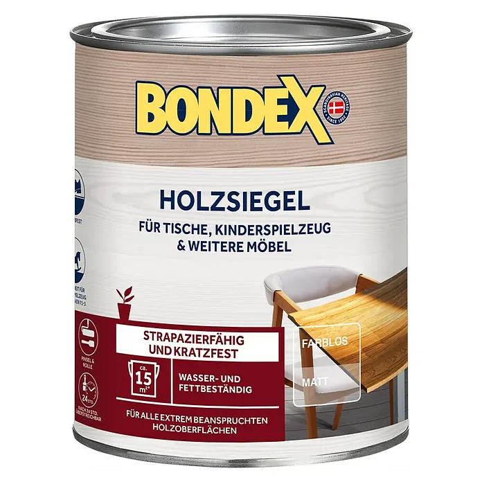 Bondex Klarlack Holzsiegel - Farblos, 750 ml, Matt - Vorderansicht