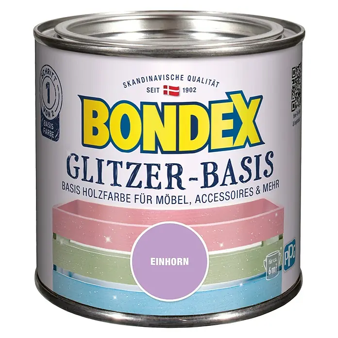 Bondex Holzfarbe Glitzer-Basis - Einhorn, 500 ml, Matt - Vorderansicht