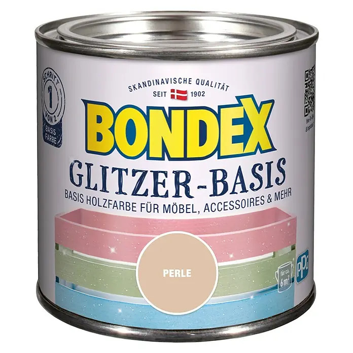 Bondex Holzfarbe Glitzer-Basis - Perle, 500 ml, Matt - Vorderansicht