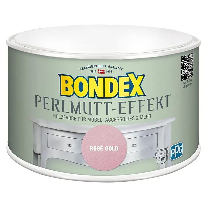 Bondex Holzfarbe Perlmutt-Effekt - Rosé Gold, 500 ml, Seidenmatt - Vorderansicht