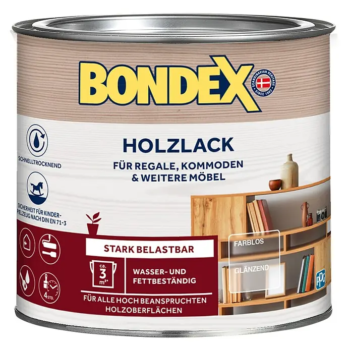 Bondex Holzlack - Farblos, Glänzend, 250 ml - Vorderansicht
