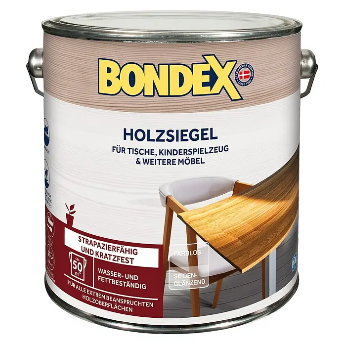 Bondex Klarlack Holzsiegel - Farblos, 2,5 l, Seidenglänzend - Vorderansicht