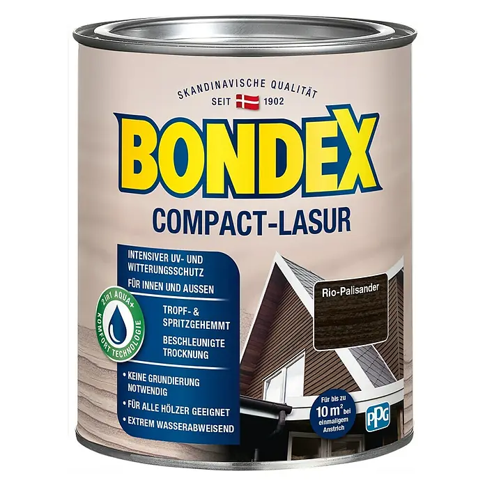 Bondex Holzlasur Compact - Rio-Palisander, 750 ml - Vorderansicht