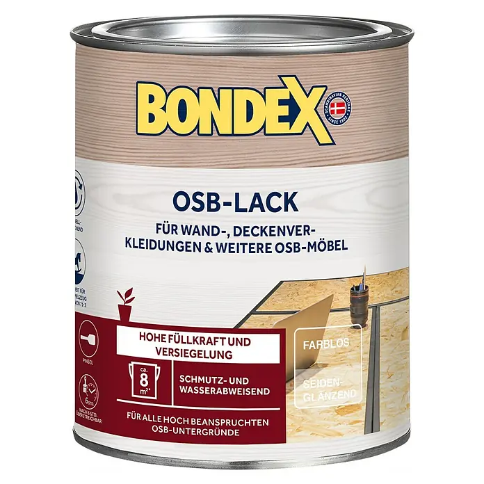 Bondex OSB lak - Bezbojno, 750 ml, Svilenkasti sjaj - Pogled sprijeda