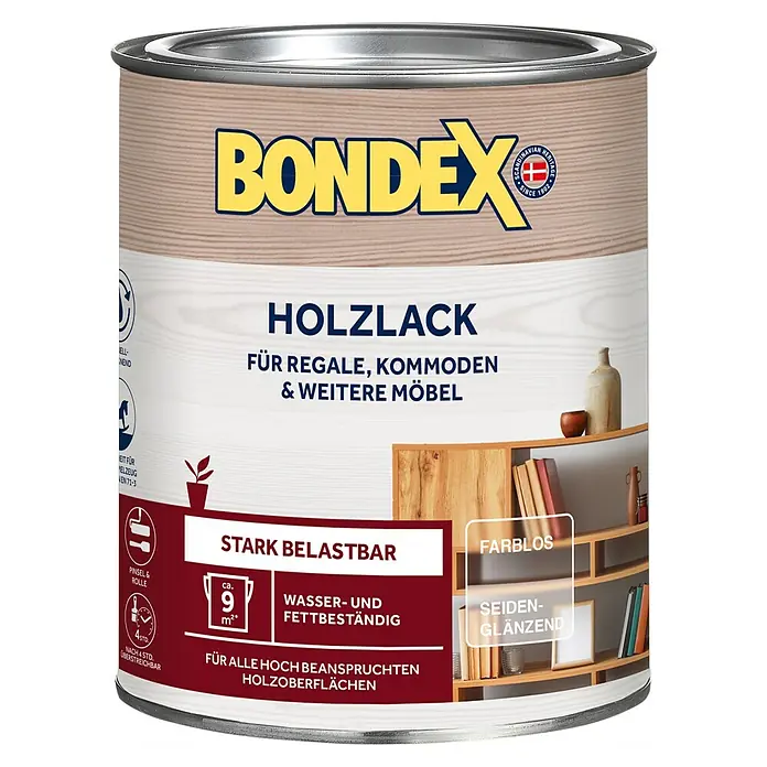Bondex Holzlack - Farblos, Seidenglänzend, 750 ml - Vorderansicht