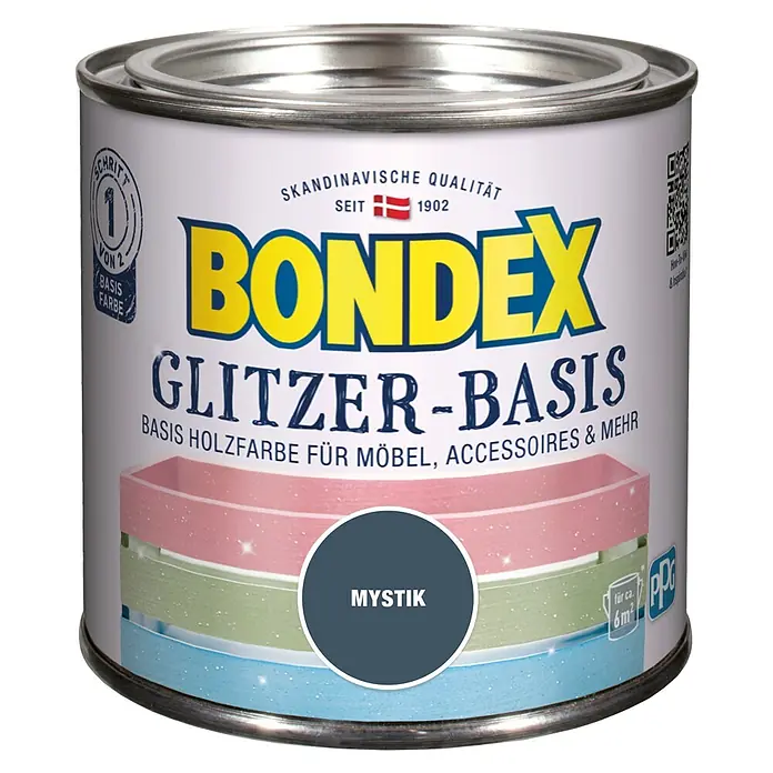Bondex Holzfarbe Glitzer-Basis - Mystik, 500 ml, Matt - Vorderansicht