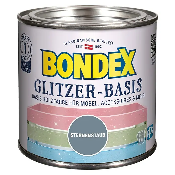 Bondex Holzfarbe Glitzer-Basis - Sternenstaub, 500 ml, Matt - Vorderansicht