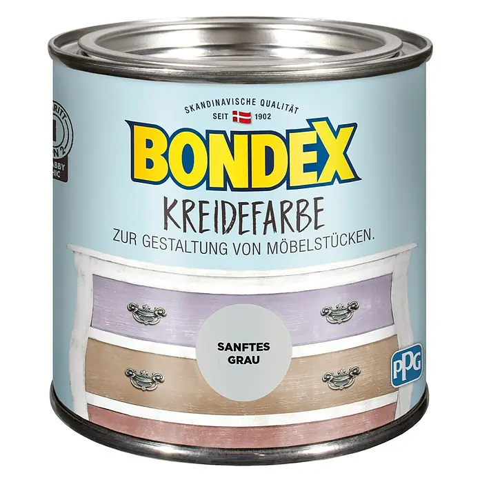 Bondex Kreidefarbe - Sanftes Grau, 500 ml - Vorderansicht