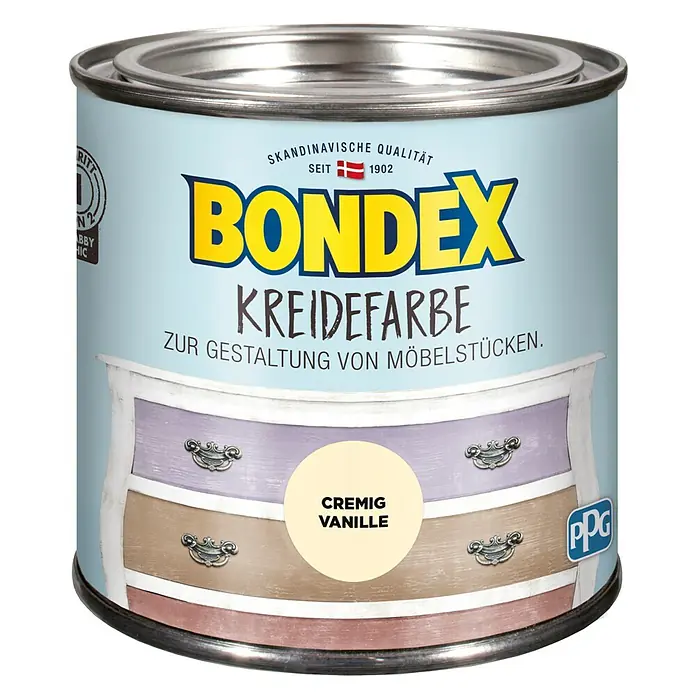 Bondex Kreidefarbe - Cremig Vanille, 500 ml - Vorderansicht